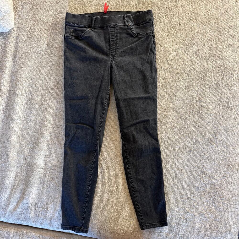 SPANX Sara Blakely black shaping skinny vintage wash denim crop jeans jeggings